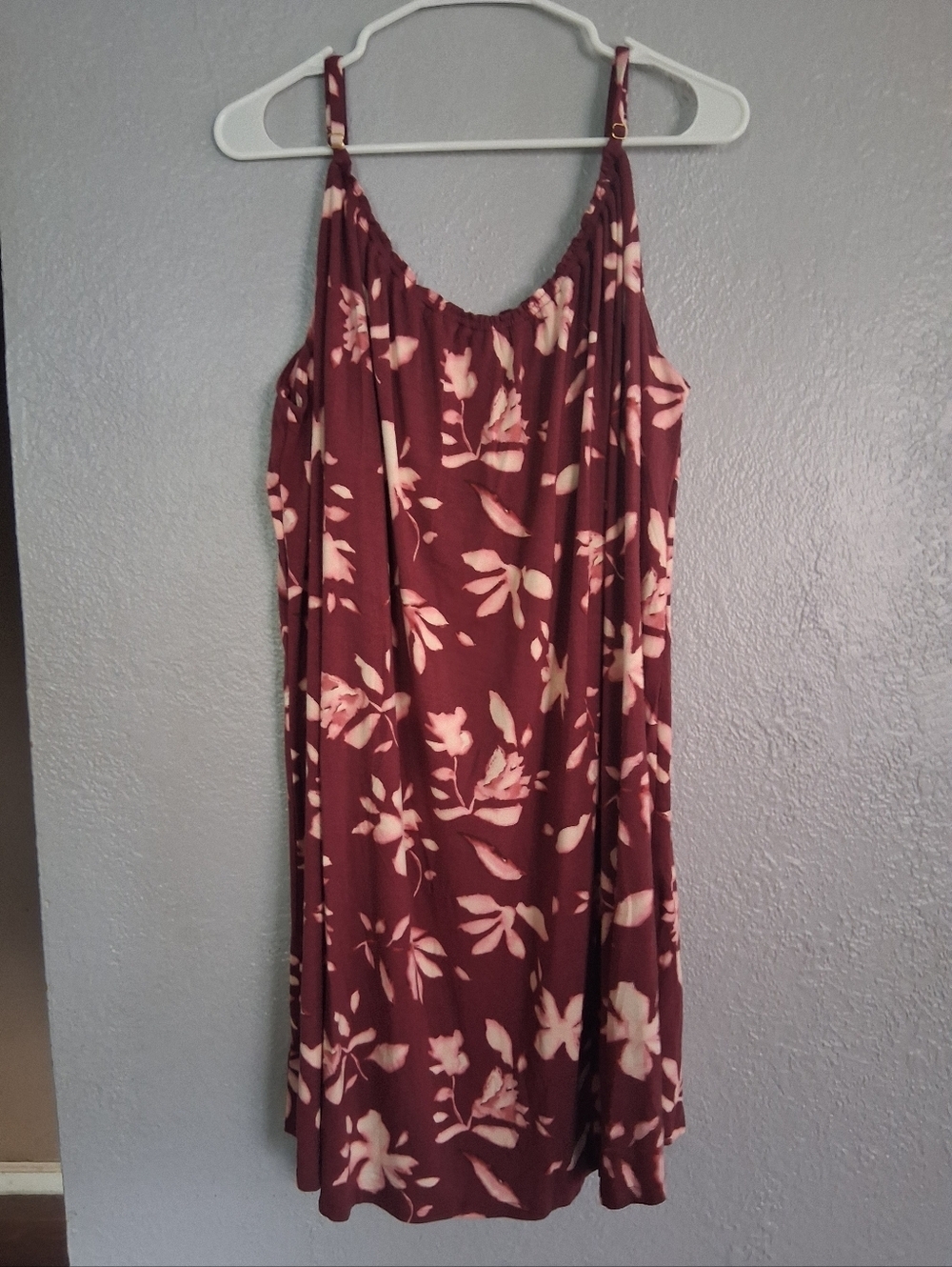 Soma NWT Cool Nights Shirred Neck Chemise Budding Romance Vermill XXL